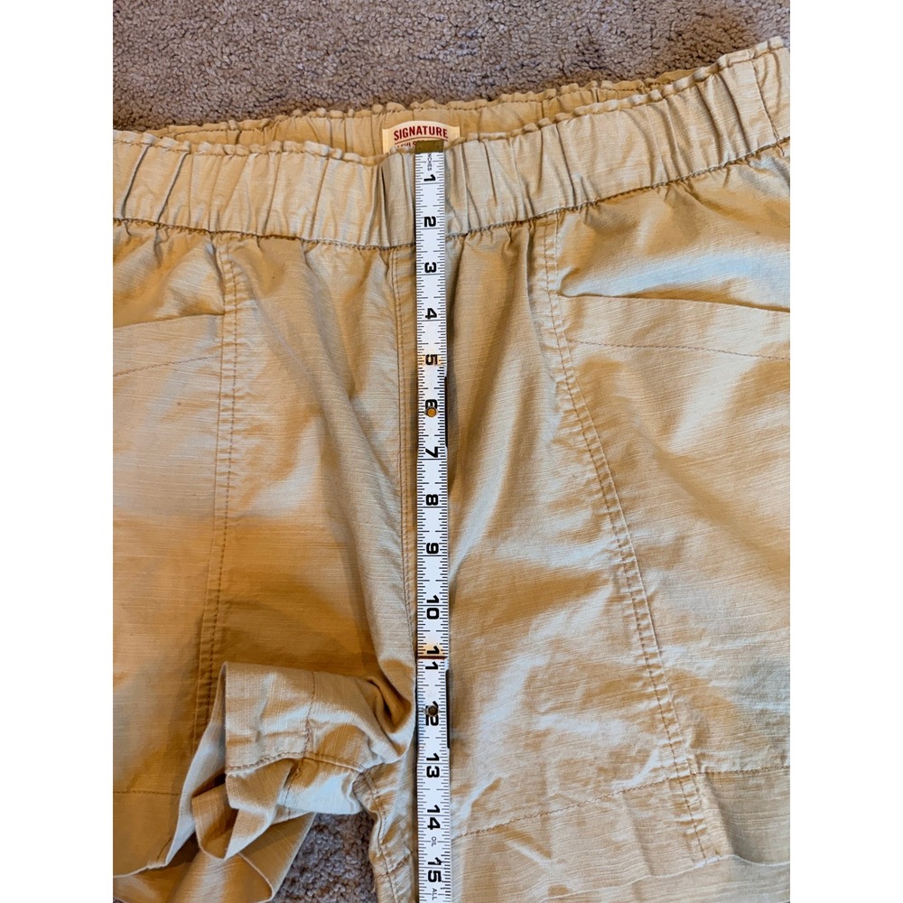 Signature by Levi Strauss Womens Khaki Utility Shorts Elastic Waist XXL Retreat - Picture 5 of 15